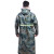 海斯迪克 HK-5087 长款加厚环卫执勤雨衣 双层牛津布雨衣可定制 迷彩绿XXXL
