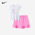 NIKE耐克童装女童短袖T恤短裙带内衬夏季儿童套装 紫红色 110(4) 
