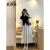 蔓尔依连衣裙女夏季2024新款韩版小个子气质显瘦时尚法式小香风套装裙子 单上衣 M