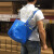 仁聚益网红布拉比袋子挂袋购物袋收纳袋手提袋旅行袋背袋编织袋 蓝色 27x27 厘米 中号