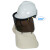 长沭PVC防护面屏铝包边防冲击防飞溅透明面罩配安全帽式劳保打磨面具 安全帽+支架+茶色面屏+护颈布 白色帽