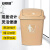 安赛瑞 摇盖垃圾桶 带盖工业商用环卫垃圾桶 40L 塑料户外垃圾桶 米黄色27429