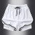 奥戈丝运动短裤2024新款男女同款薄款速干三分裤夏季假两件跑步健身裤子 白色(70623) S