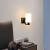花乐集墙壁灯美式卧室床头灯走廊楼梯壁灯过道阳台现代简约墙灯 01-2黑+暖光 5W
