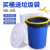 定制适用厨房垃圾桶大号带盖商用容量加厚公共户外环卫塑料工业圆形桶 100L蓝色带盖送袋子