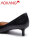 奥康（Aokang）女鞋尖头高跟鞋细跟单鞋女牛皮黑色浅口职业通勤高跟皮鞋女 黑色 3.5cm  35