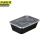 京洲实邦 750ml黑色100套带盖 长方形一次性餐盒塑料外卖打包盒子JZSB-9311B