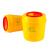 庄太太【圆形2L】黄色塑料垃圾桶圆形一次性 医疗利器盒 锐器桶