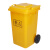 港羿 100L加厚户外桶 医疗标识 大型垃圾桶黄色诊所医用有盖脚踏式加厚废弃物垃圾桶