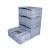海斯迪克 HKCL-177 加厚euo折叠箱物流箱 塑料工业带翻盖周转箱筐 储物配送箱 蓝色（不带盖）600*400*340mm