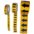 赫思迪格 JG-1513 管道流向箭头胶带（黄底黑箭头）3cm×20m 国标管道流向色环箭头标识贴