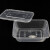 海斯迪克 HKLY-125 一次性打包盒外卖快餐饭盒长方形透明塑料餐盒便当盒 透明 750加厚注塑款*300套