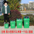 笙本HITURBO方形塑料垃圾桶摇盖式 户外分类垃圾箱厨房学校环卫带盖商用 蓝色（可回收物）新国标 10L加厚无盖