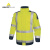 代尔塔 404011 荧光可视工作服防寒大衣款黄色+藏青色M码1件装