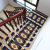 欧式木楼梯踏步垫免胶自粘防滑保护台阶贴长方形脚垫子红地毯定制 藏青色 玫瑰06 60*24+3cm魔术扣