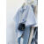 MCDV香港潮牌日系复古衬衫男女夏季宽松薄款港风衬衣上衣外穿夏天穿的 蓝色条纹短袖 s 80-90斤