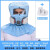 元族防毒面具全面罩喷漆专用口罩护目防尘防护头戴式全脸面罩打磨罩头 蓝色套装+50片过滤棉