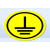 接地标识确保电力地线标签械电器警示贴纸设备安全标志警告标示 黄色接地 8x8cm