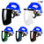 扬笙福配帽式面屏冲击头戴式焊帽电焊工烧氩弧焊接 蓝安全帽+支架+茶屏