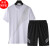 DWGC361官方aj男士短袖短裤套装恤冰丝健身休闲夏季运动NＩKＥ 短裤两件套黑色 M