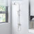 惠达(HUIDA)卫浴室沐浴淋雨全铜枪灰色淋浴器花洒套装家用HWB0502-P01GD HWB5005-P02CP