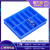 分格箱多格分格收纳盒零件盒分类盘塑料周转箱修理专用箱螺丝盒 4#方四格-蓝色
