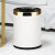 垃圾桶户外大号不锈钢厨房厕所卫生间茶水渣北欧酒店简约铁筒 15L金圈-白色十字纹