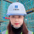勇固中国建筑安全帽工地国标施工工程头盔abs白色透气定制logo印字 新款蓝色（可改印刷内容）