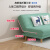 生态宜家【官方直销】沙发小户型布艺两用客厅卧室 米白色 双人座(长1.2米)