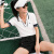 乐卡克（Le coq sportif）官方法国夏季运动POLO衫女通勤修身翻领透气短袖T恤 白色 S