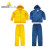 代尔塔407003分体式连帽涤纶雨衣套装定做PVC涂层透气内置防风挡片黄色 XL 