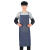 牛仔围裙工作围裙劳保电焊男女韩版时尚厨房餐厅耐磨帆布围裙 尺寸中号90cm*60cm(2条)