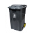 四轮翻盖式户外垃圾桶塑料加厚带盖方形大号滚动式环保垃圾箱 侧轮脚踏 加厚垃圾桶【120L】