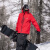 AWKA单板滑雪服女男款防水防风防寒专业加厚保暖美式外套上衣冬季 正红色 XL