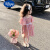 迪士尼(Disney)女童连衣裙夏季儿童公主裙2024新款洋气时髦小女孩裙子女宝宝夏装 图片色 120cm(120cm)