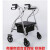 不锈钢助行器带轮老人高度可调助步器康复训练椅手推车代步车 黑色金 不锈钢标准2型黑