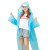 工者 雨衣EVA非一次性应急带帽连体雨衣可定制 EVA6丝蓝