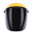 点焊面罩 焊工电焊面罩面具PC头戴式防护烤脸隔热轻便简易防打眼 黄顶灰屏