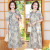CAT AI TATA气质优雅连衣裙夏季新款复古彩绘装时尚减龄显瘦潮 绿色 XL(85-95斤)