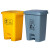 基加厚黄色利器盒诊所用垃圾桶废物收纳脚踏桶耐用防冻黄色垃圾桶 40L脚踏垃圾桶