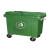 660L升带轮环卫垃圾桶大型挂车桶大号户外垃圾箱市政塑料带轮 660L升级料-绿色带轮.带盖