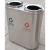 分类垃圾桶不锈钢干湿分离组合式垃圾桶室内外大堂电梯口走廊 (不锈钢58*28*72cm)