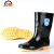 上海雨鞋耐腐蚀耐酸碱耐磨防滑防汛劳保胶鞋工业防护PVC食品加工鞋SH704 黑色棕底 43