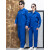 耐酸碱劳保服 耐腐蚀防护服 工衣棉服 化工厂实验室连体工作服 蓝色 160/S套装