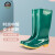 上海牌女士高筒雨靴 防滑耐磨雨鞋防水鞋 时尚舒适PVC/EVA雨鞋 户外防水防滑雨靴 SH301 绿色 40