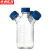 京洲实邦 流动相液瓶 实验室螺口储液试剂瓶 四口/含无孔蓝盖1000ml ZJ-1348