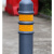 康迪普 橡胶警示柱PU弹力柱道路分道口路桩防撞反光柱隔离桩1米高黑色警示柱140直径（预理)													
