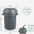 大号圆形塑料垃圾桶带盖户外商用带轮子餐厅厨房酒店环卫工业 120L直投式垃圾桶