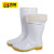 百舸 高筒白色加棉雨鞋 防滑耐磨保暖牛筋底水鞋 46码 BG-ZB-4635-0