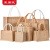 采易乐 黄麻手提袋 环保购物袋 礼物包装袋 简约打包袋 拉链款包心绳中号（25x18x25cm）09806